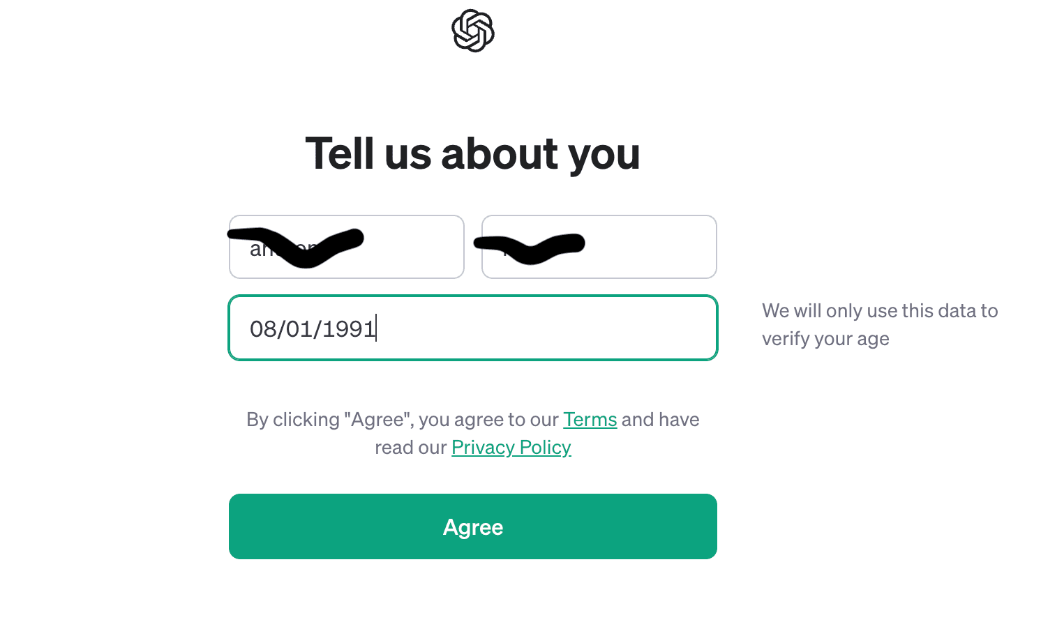 chatgpt 注册填入个人信息